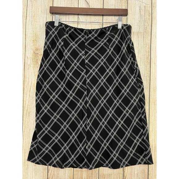 Vtg Y2K Aeropostale A-Line Plaid Skirt L Black White Lace Trim Grunge Academia - Picture 5 of 8